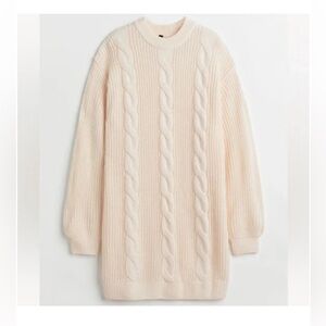 H&M Cream Cable Knit Midi Dress